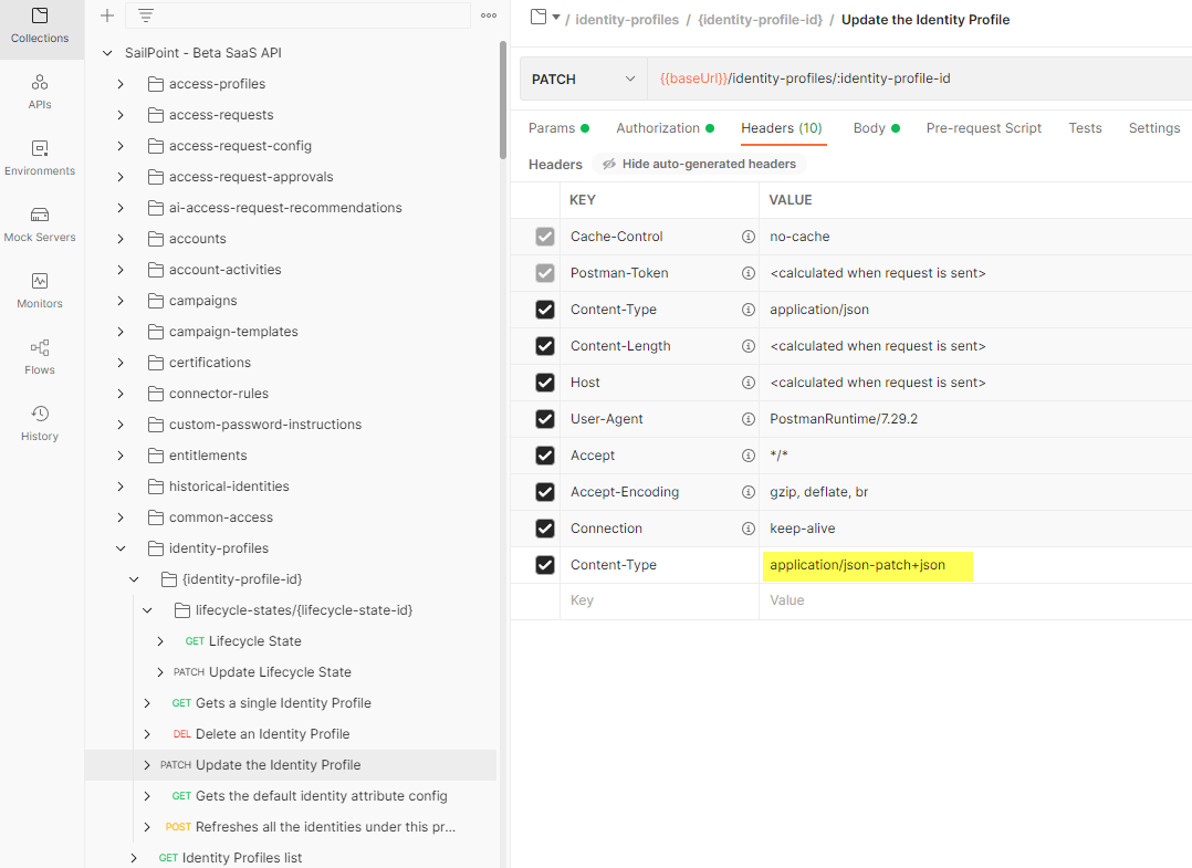 API to Set Identity Profile Priorities - Compass