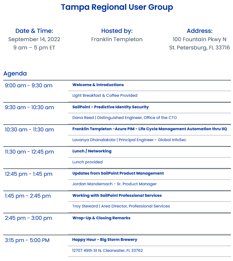 Tampa Regional User Group Agenda - 9-14-22.png