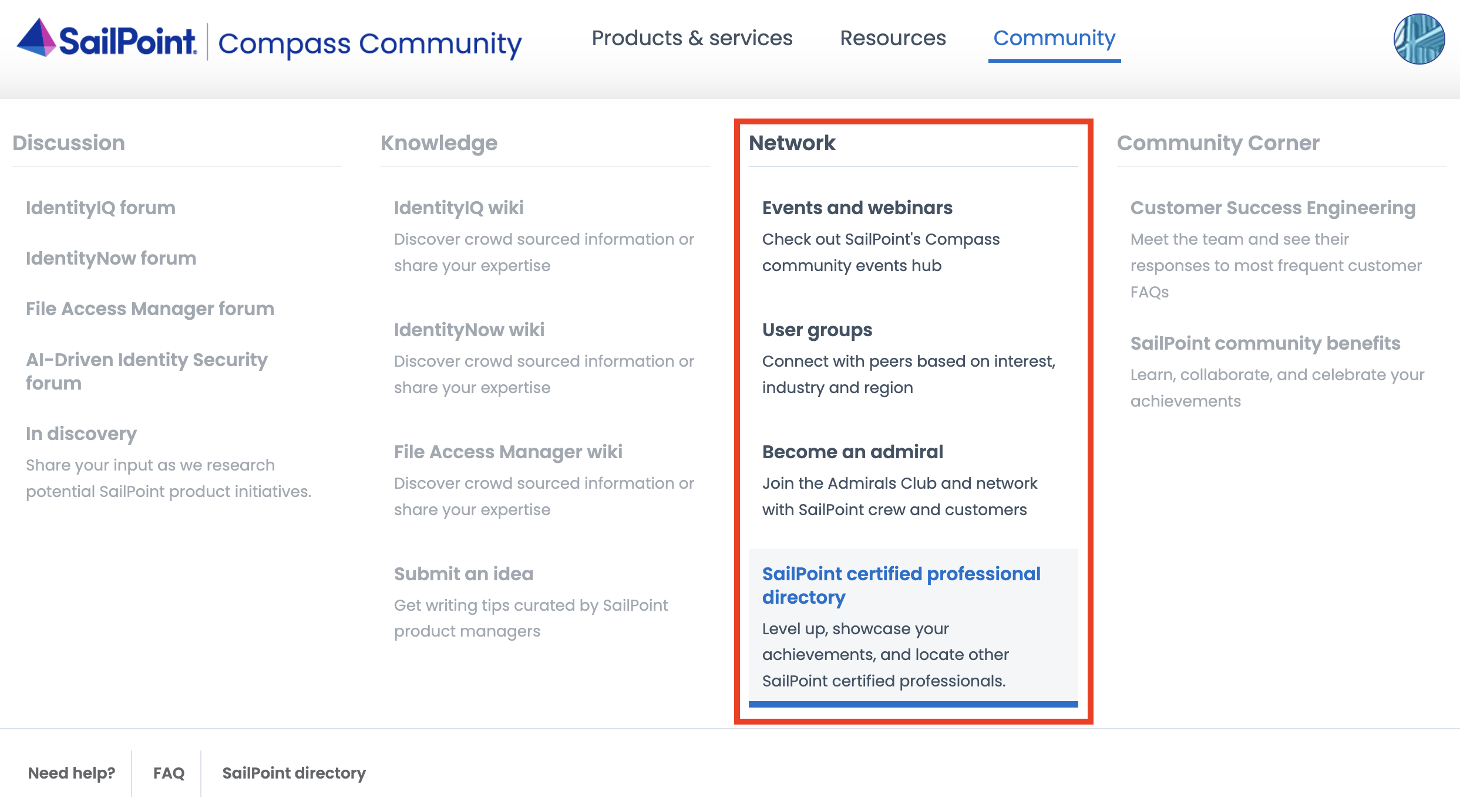 How to: Use the SailPoint Certified Professional Directory - Compass