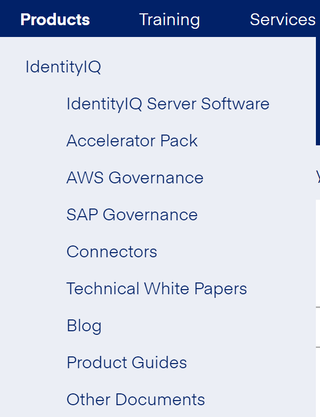 IdentityIQ Product Menu before.png